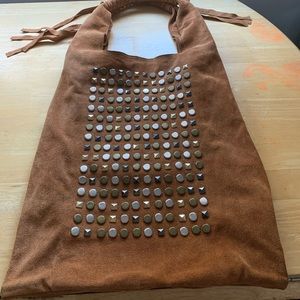 Cynthia Vincent brown suede hobo bag